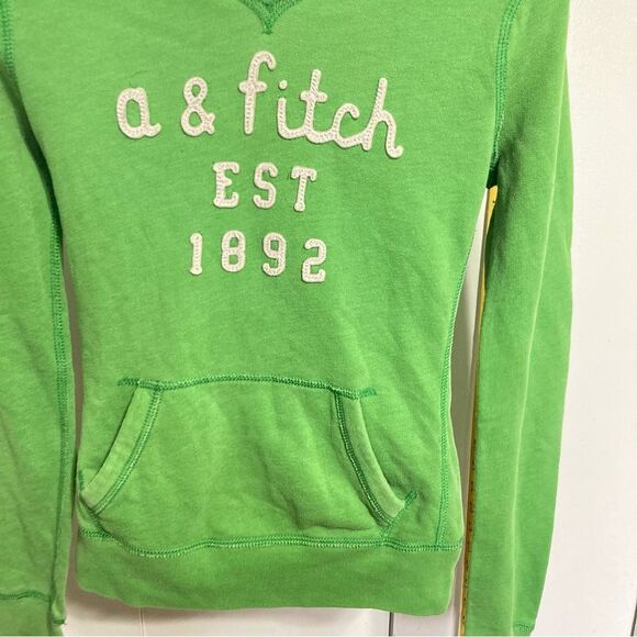 ABERCROMBIE and FITCH Green Pullover Sweatshirt Hoodie Kids Youth UNISEX XL - Picture 3 of 13